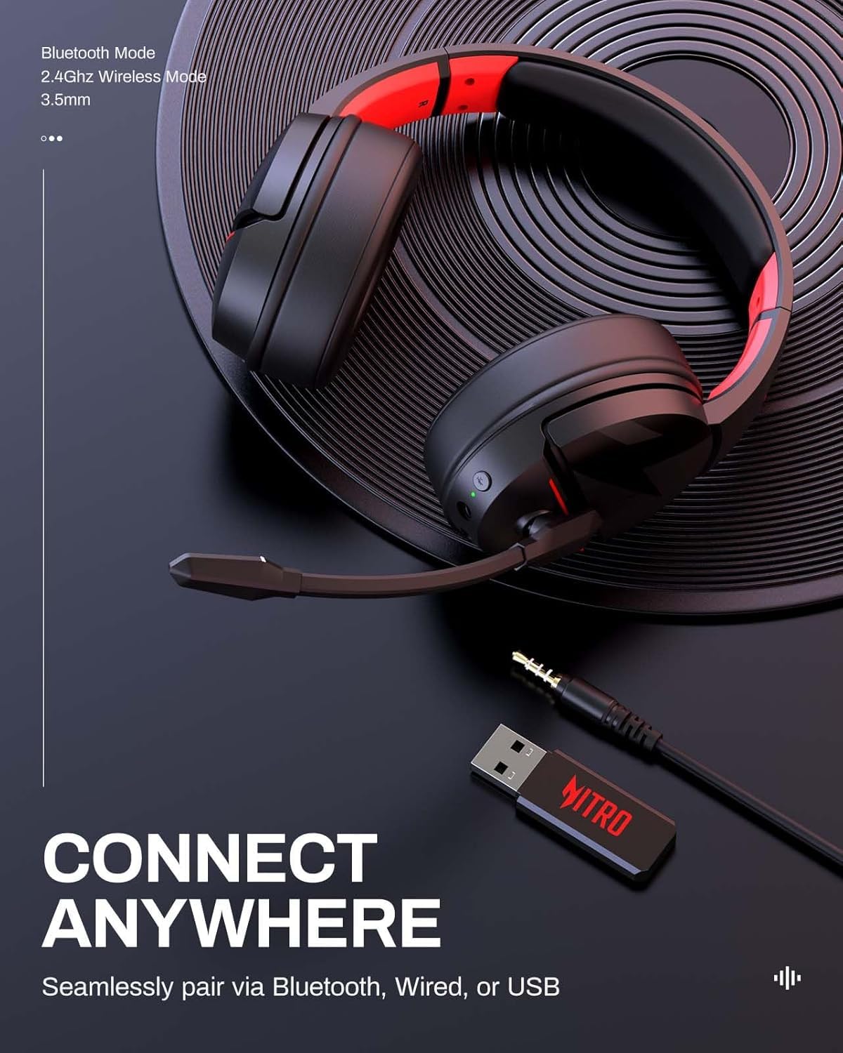 acer Wireless Gaming Headset, PS5 Headset with 2.4GHz