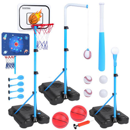 Kids 4-in-1 Basketball Hoop and Dart Set