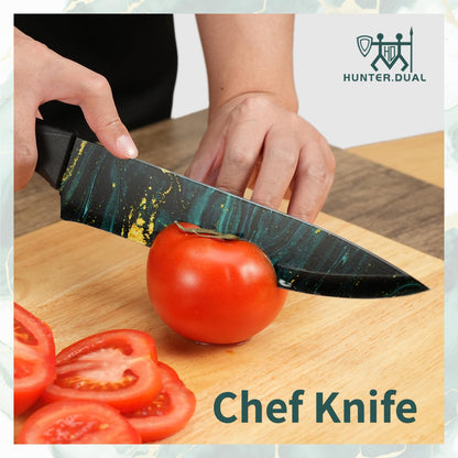 12-Piece HUNTER.DUAL Kitchen Knife Set with Covers