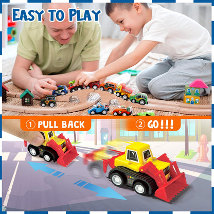 MindPal 50 Pcs Pull Back Toy Cars Set
