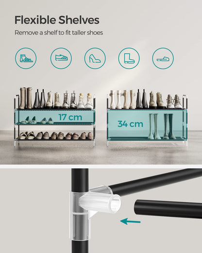 3-Tier Shoe Rack for Hallway Storage
