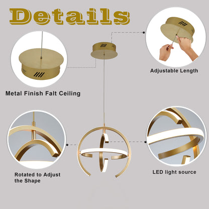 Kinglong Dimmable Gold LED Pendant Light Fixture