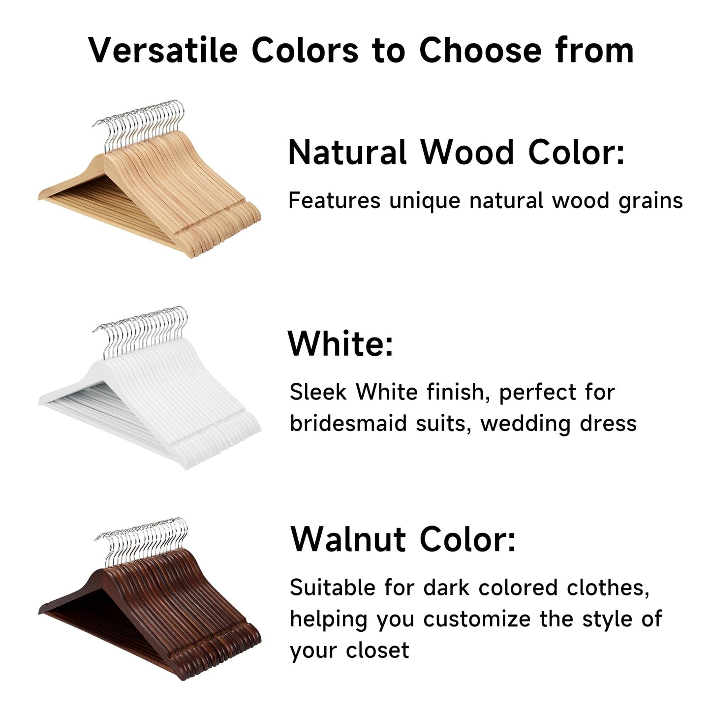 20 Pack StorageWorks Wooden Coat Hangers