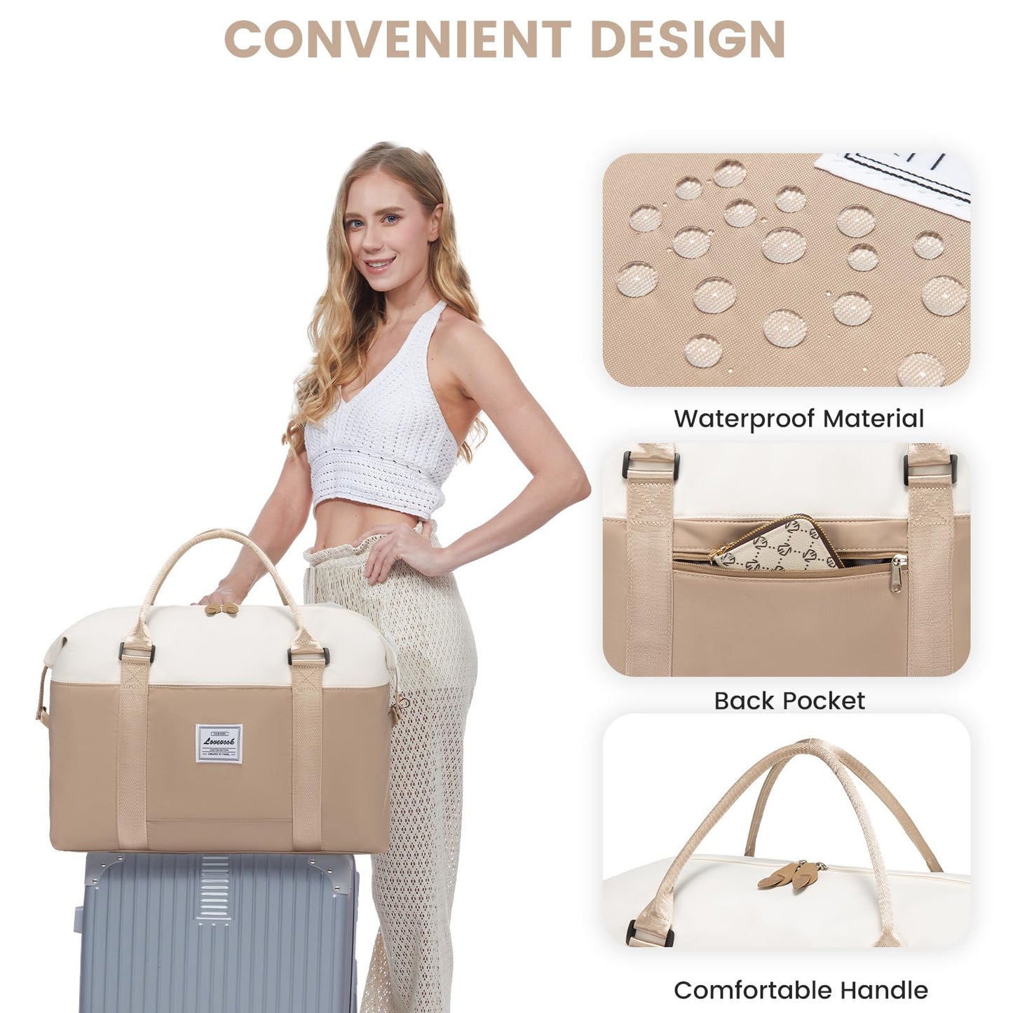 LOVEVOOK Weekender Bag with Toiletry and Wet Pocket