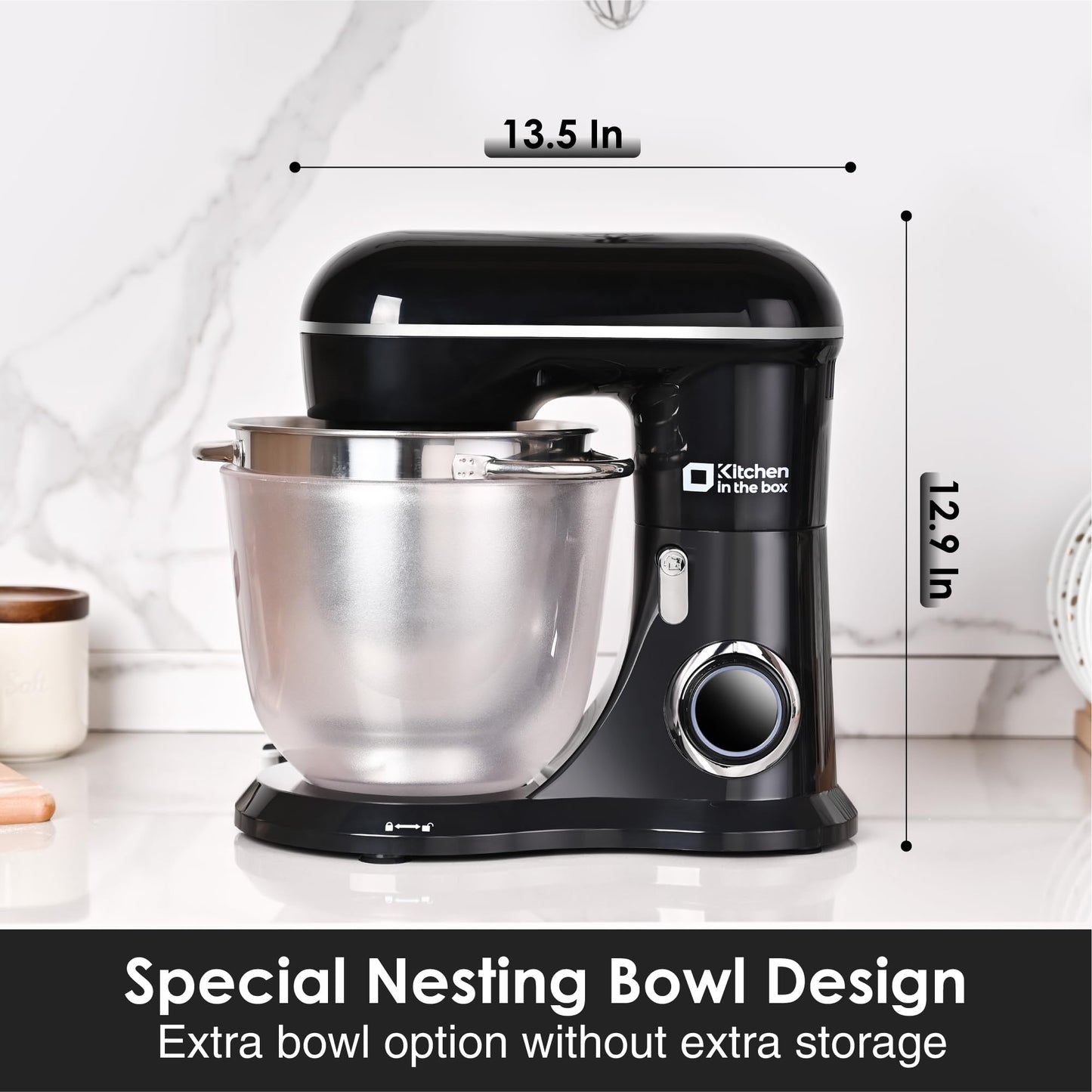 Kitchen In The Box Electric 4.5QT Stand Mixer with Two Bowls