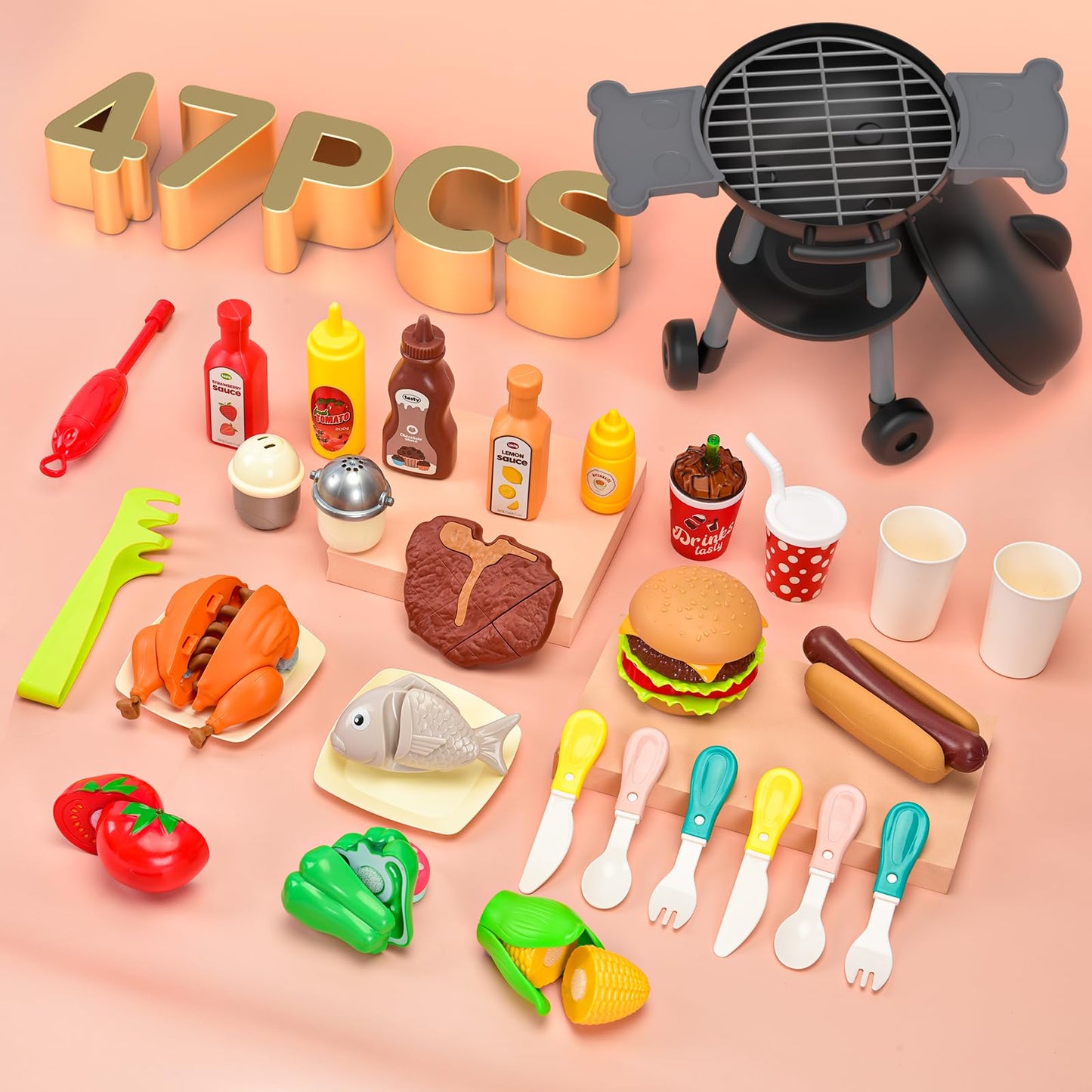 Kids Interactive BBQ Grill Playset with Sound & Light