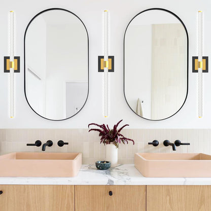 ADD 2 TO YOUR CART ❗ Galental LED Vanity Light, 30inch Dimmable Bathroom Light Fixtures Over Mirror, 15W 6000K Black and Gold Modern Linear Vanity Lights, 360°Sconces Wall Lighting Bar(White Light)