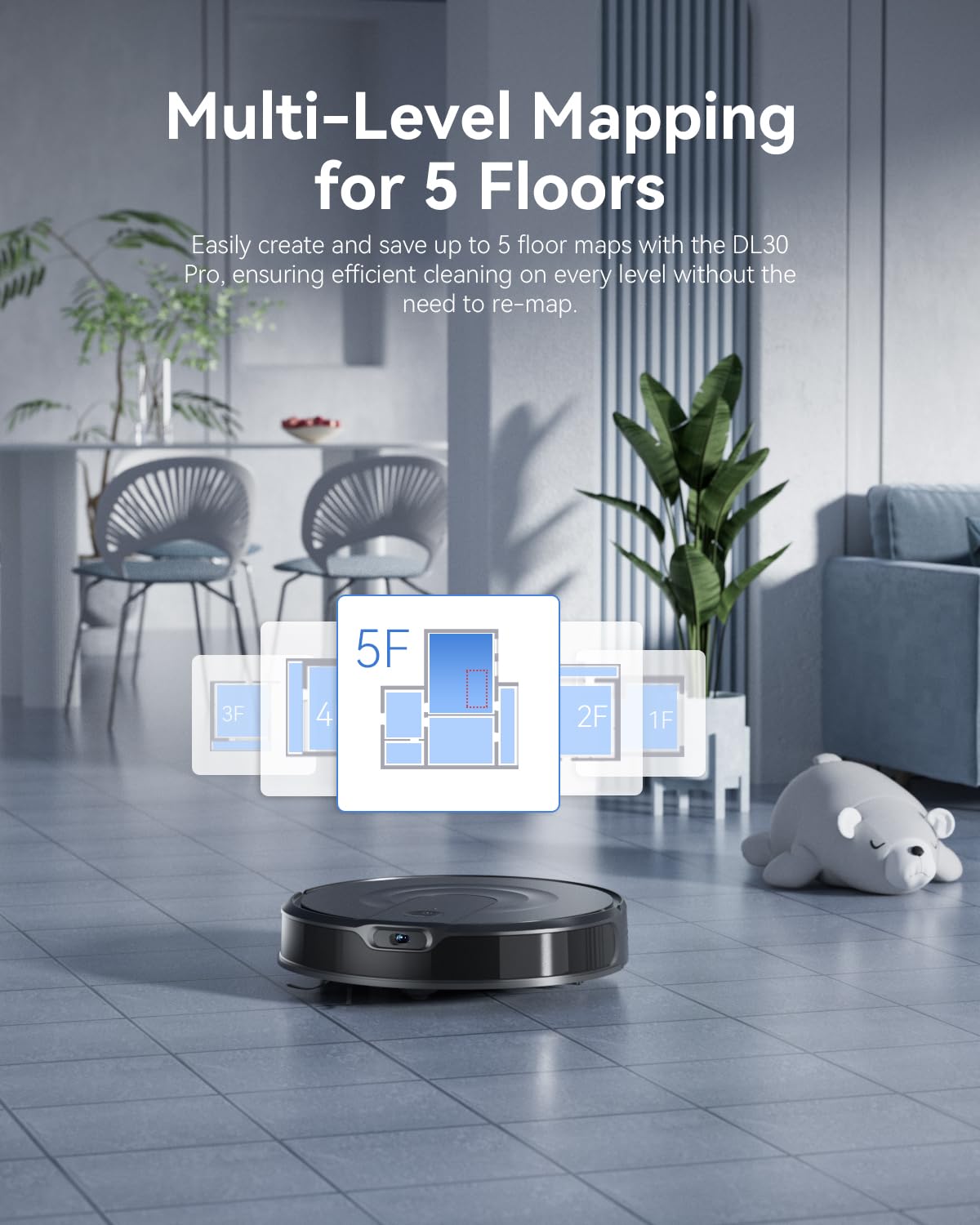Kokaidia Robot Vacuum and Mop Combo, 9000Pa