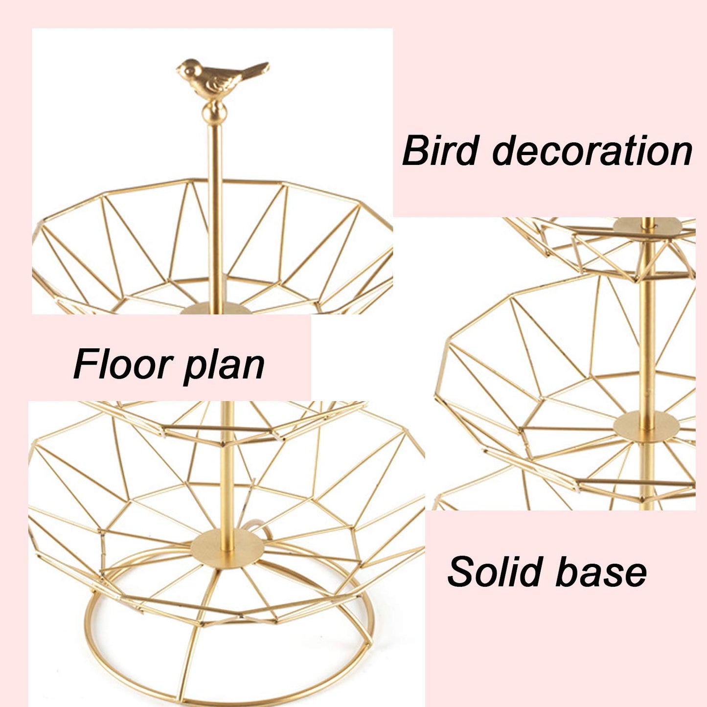 3 Tier Wrought Iron Fruit Serving Tray