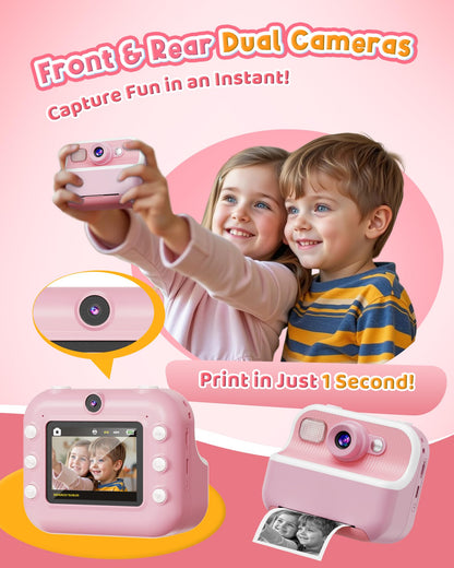 Kids Dual Lens Instant Camera for Ages 3-12
