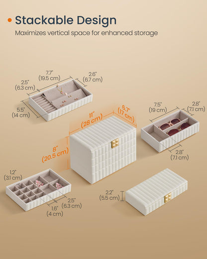 SONGMICS 4-Tier Stackable Jewelry Storage Organizer