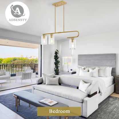 Gold 3-Light Dining Room Chandelier Pendant Light