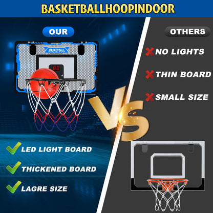 Sports Mini Basketball Hoops - Kids Indoor Over The Door Mini Hoop + Basketball Sets - Perfect Game Accessory for Bedroom + Offic-Sports & Outdoor Play Toys Room Game