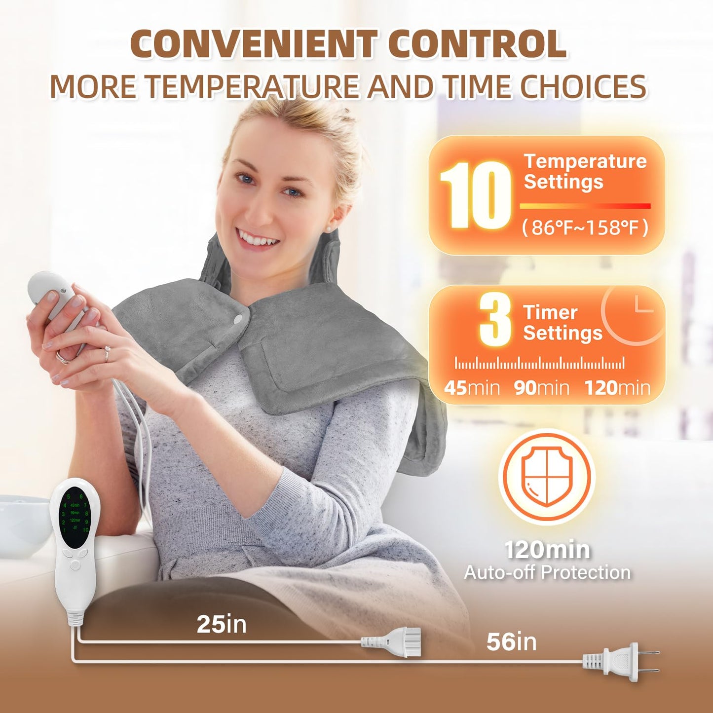 Weighted Electric Heating Pad for Neck Relief