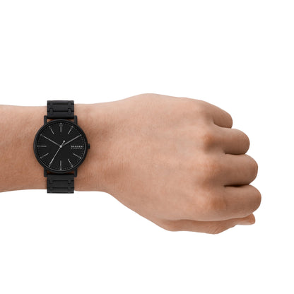 Skagen Men's Black Stainless Steel Bracelet Watch