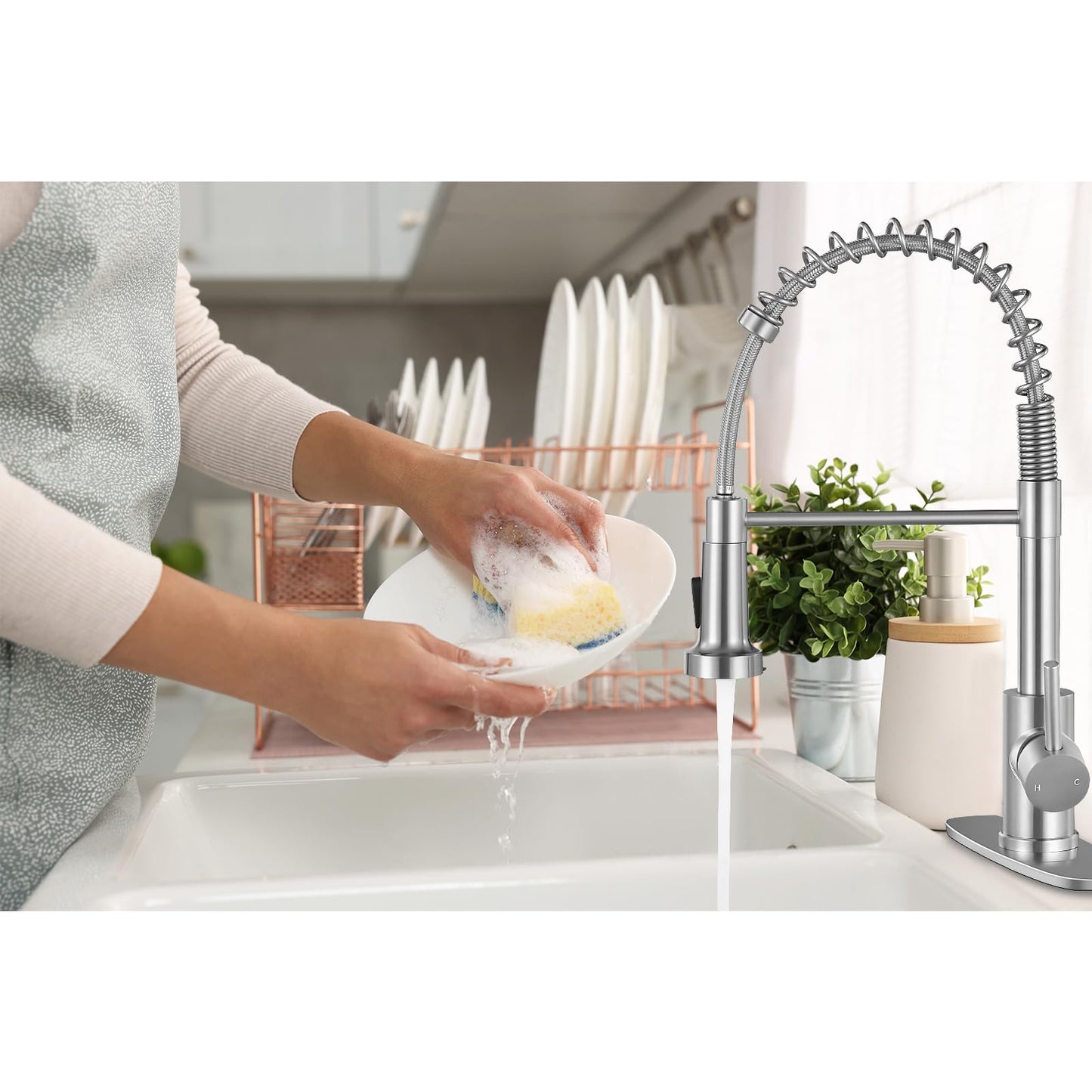Pull Down Kitchen Faucet with Sprayer by DJS