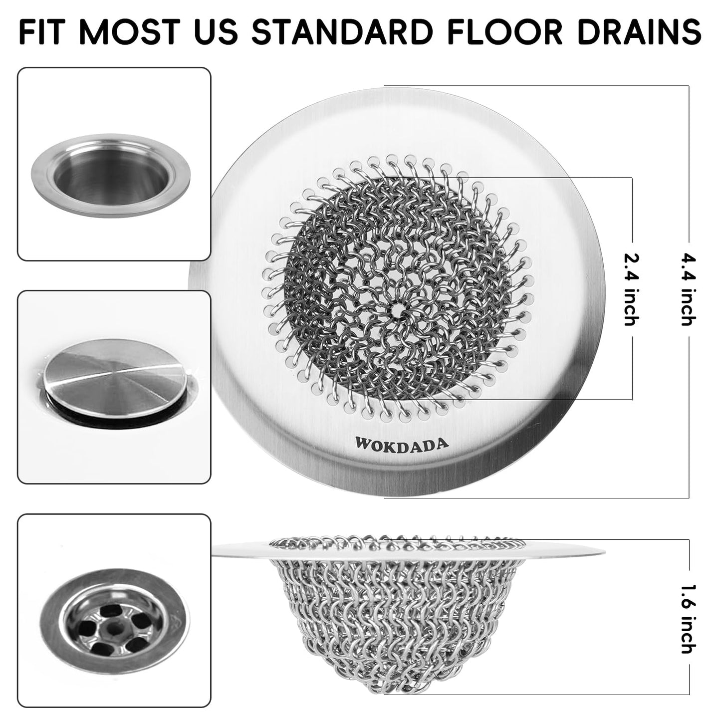 304 Stainless Steel Bathtub Drain Hair Catcher