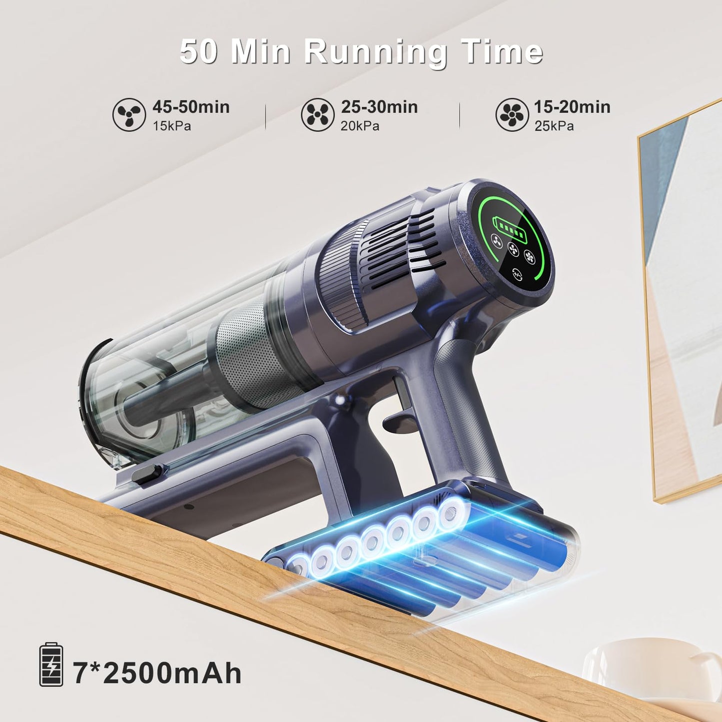 MIUZZY Cordless Vacuum Cleaner with Powerful Suction