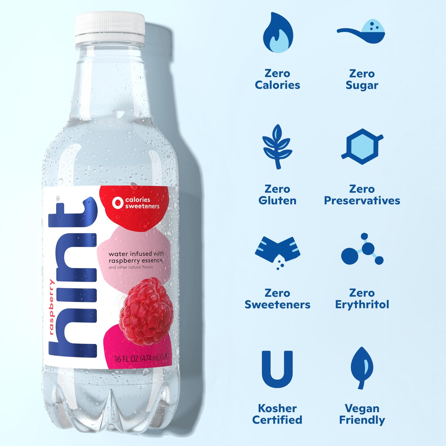 12 Pack Hint Raspberry Flavored Water Beverages