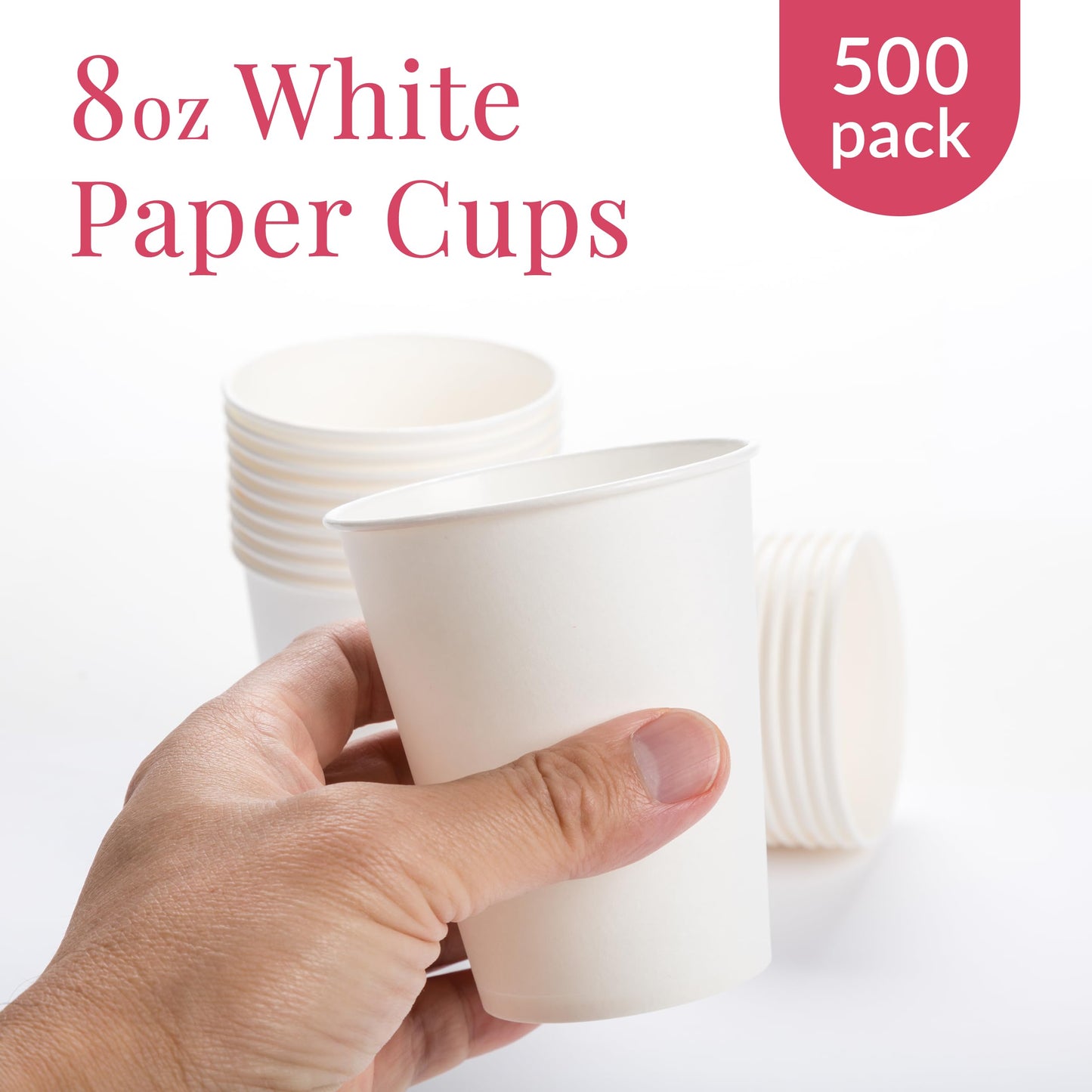 Prestee 500 Pack 8oz Disposable Paper Cups