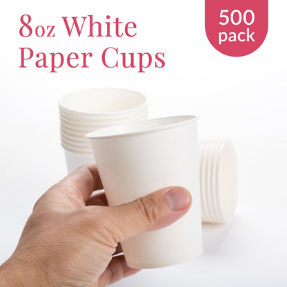 Prestee 500 Pack 8oz Disposable Paper Cups