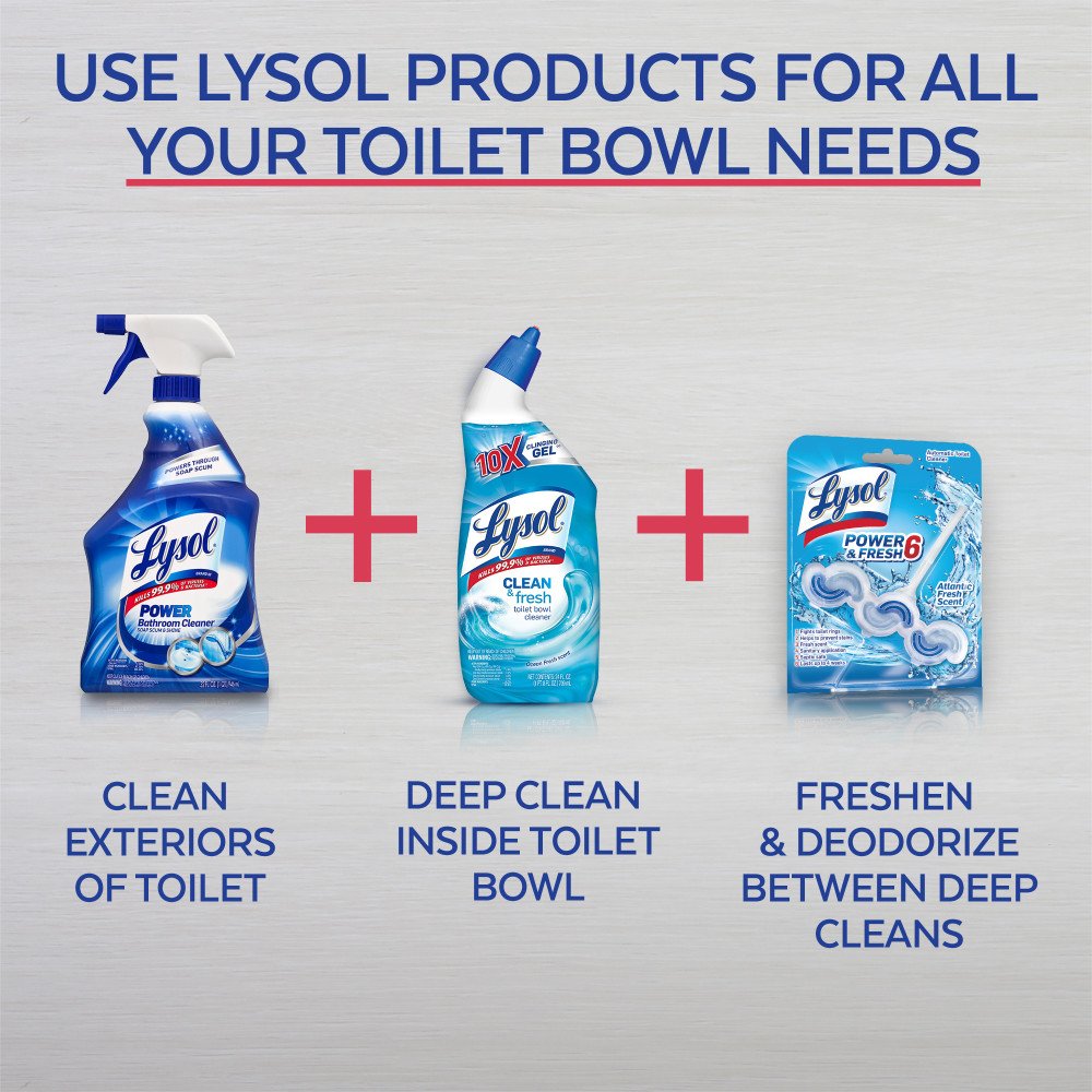 Lysol Toilet Bowl Cleaner Gel, For Cleaning and Disinfecting, Stain Removal, Forest Rain Scent, 24oz