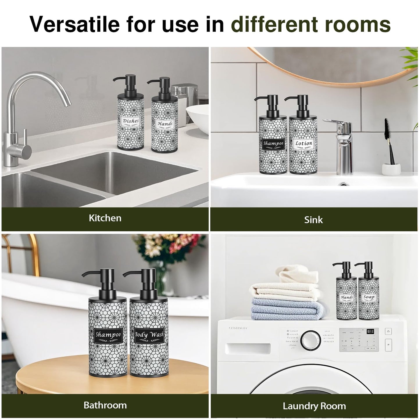 Shinowa 2-Pack Resin Soap Dispenser Set