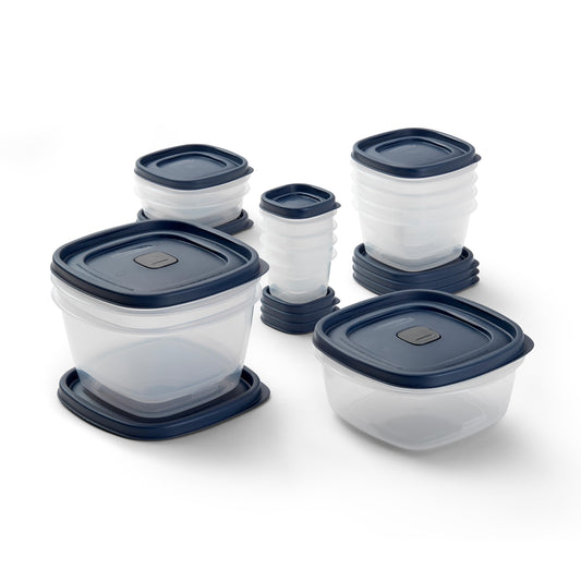 Rubbermaid Easy Find Lids® Food Storage Containers with Vented Lids, 26 Piece Set, Blue