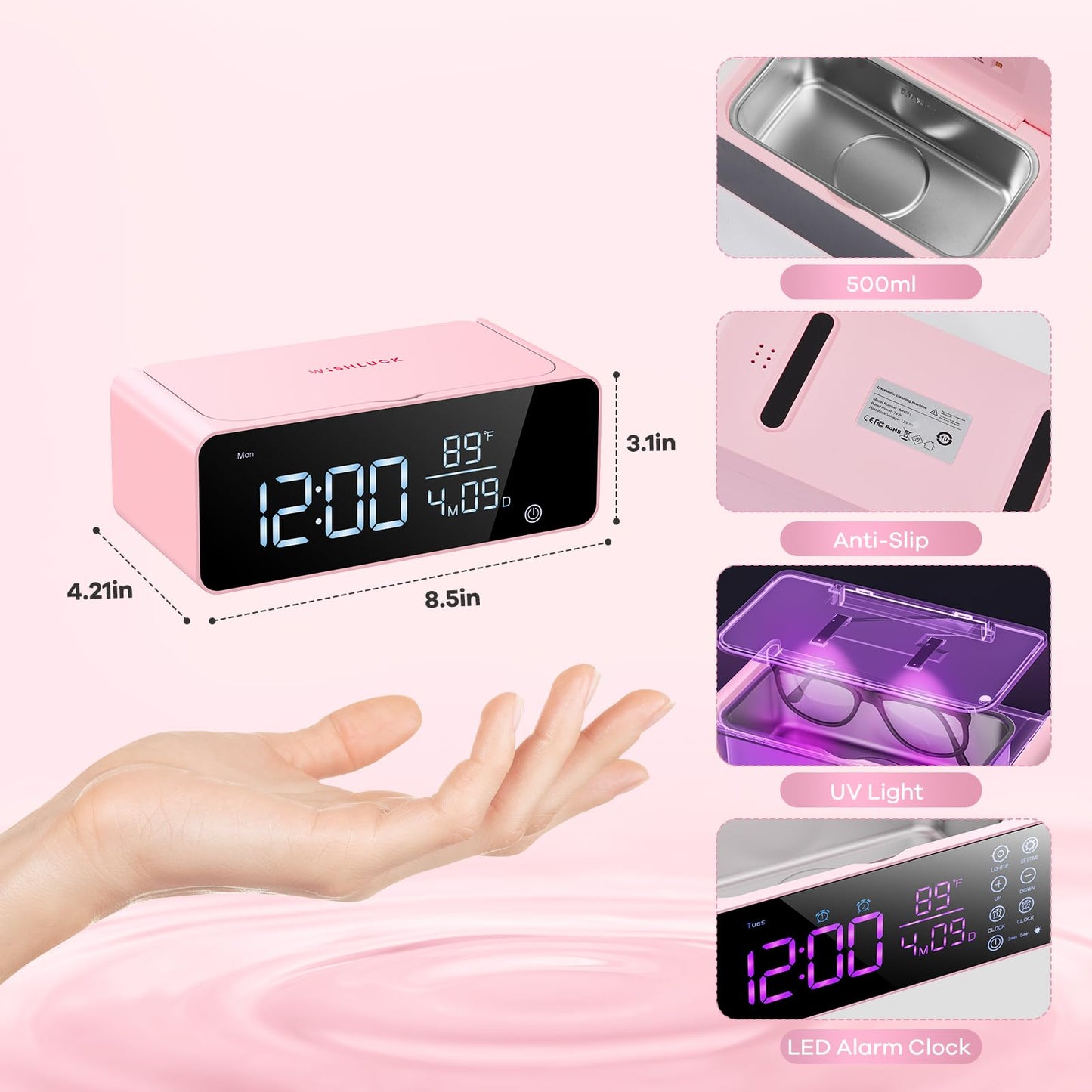 Jewelry Cleaner Machine with LED Display and Tank