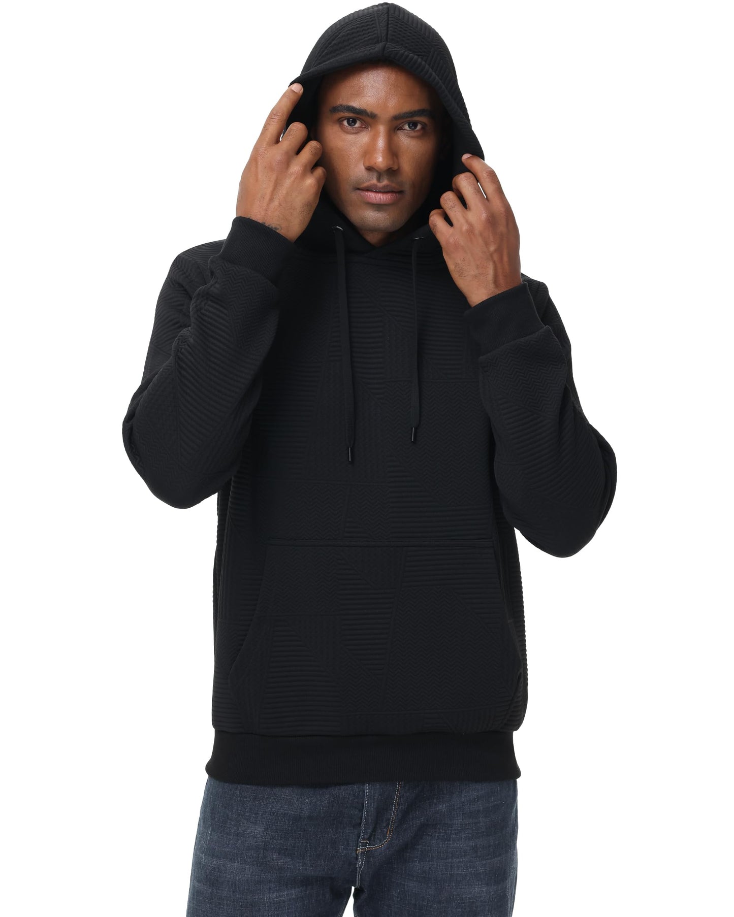 Men's Geometric Pullover Hoodie with Pocket