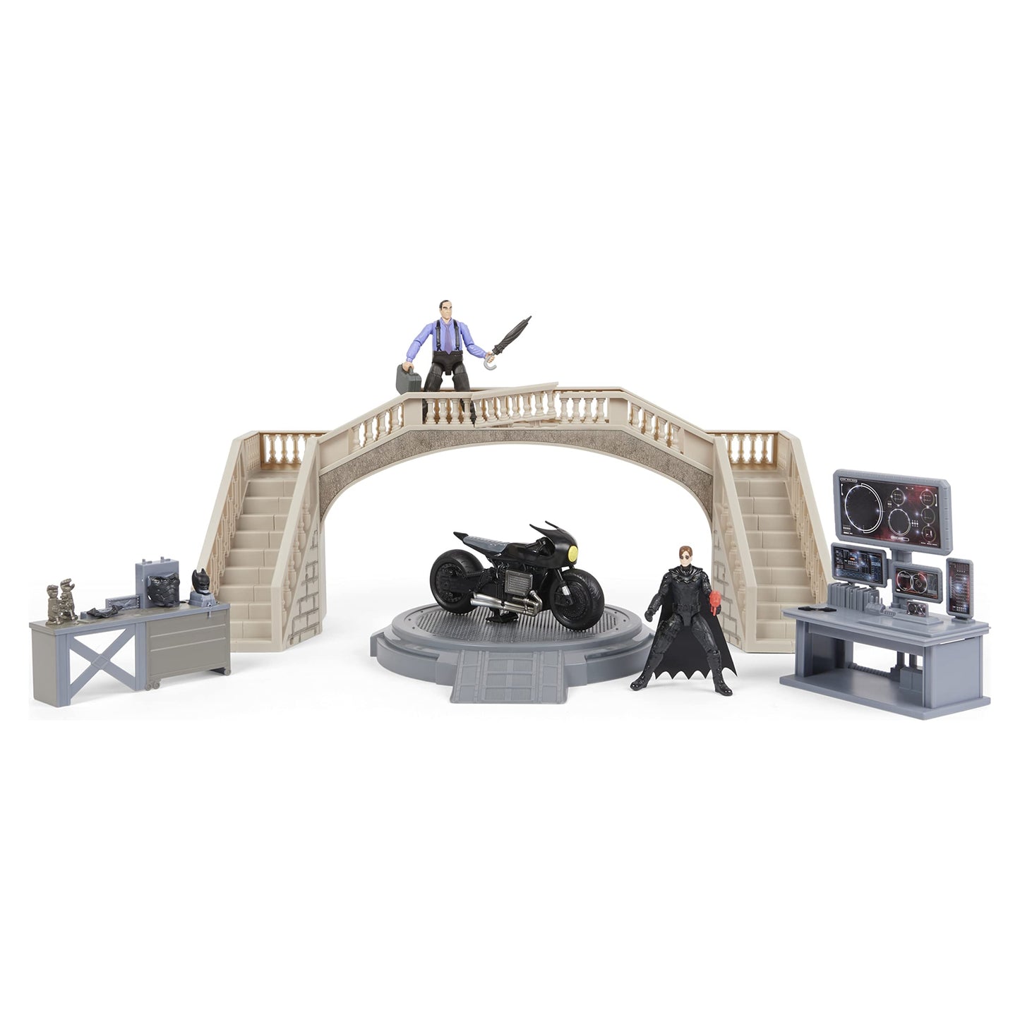 DC Comics, Batman Batcave with Exclusive Batman and Penguin Action Figures and Batcycle, The Batman Movie Collectible Kids Toys for Boys Ages 3 and up