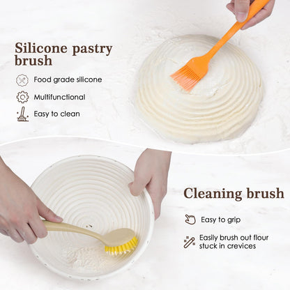 Sourdough Bread Baking Kit with Cane Baskets