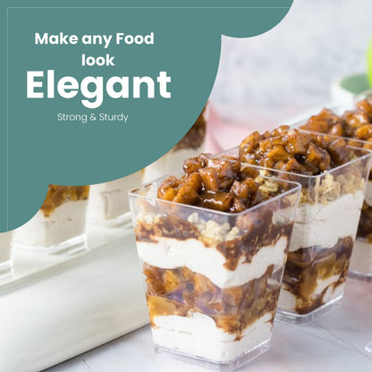50 Pack 5 oz Mini Dessert Cups with Lids & Spoons