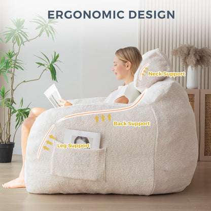 Giant Bean Bag Chair with Pillow for Adults