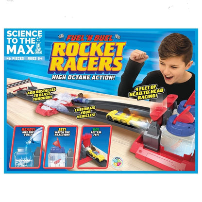 Be Amazing! Toys Science to The Max DIY Rocket Race Car Science Experiment for Kids & Teens - STEM Chemistry Kit for Boys and Girls - Make Your Own Water Race Rocket with Race Track for Ages 8+