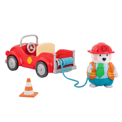 Li'l Woodzeez Fire Truck Dollhouse Playset for Kids