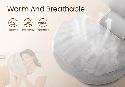 Pregnancy Pillow for Sleeping Memory Foam Pillow for Side Sleeper, Maternity Pillow Support for Back, Belly, HIPS for Pregnant Women, Portable and Adjustable Travel Wedge Velvet Grey