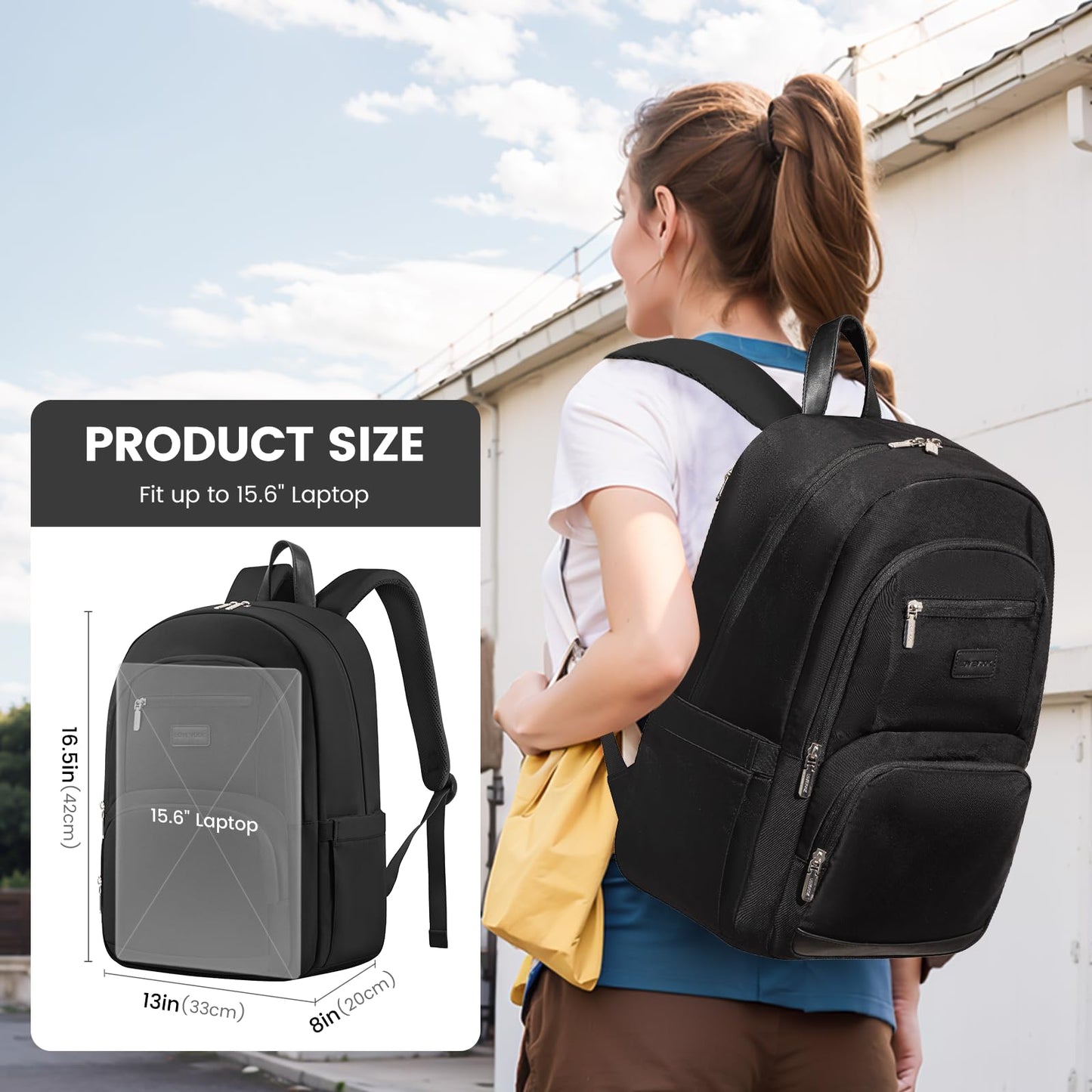 LOVEVOOK Waterproof Laptop Backpack for 15.6"