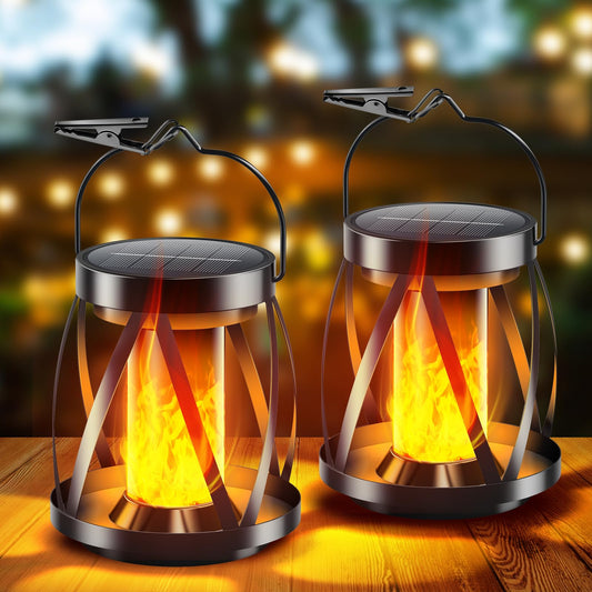 Solar Flickering Flame Lanterns - Garpar Outdoor Lights