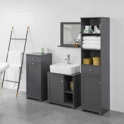 Haotian Bathroom Laundry Basket, Laundry Cabinet, Bathroom Hidden Laundry Hamper Cabinet, Clothes Basket, Grey, BZR21-DG