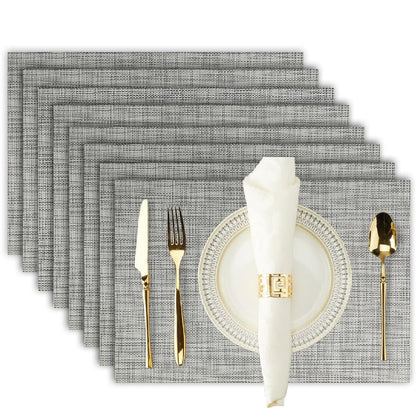 Durable Heat Resistant Vinyl Placemats Set of 8