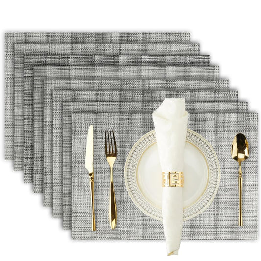 Durable Heat Resistant Vinyl Placemats Set of 8