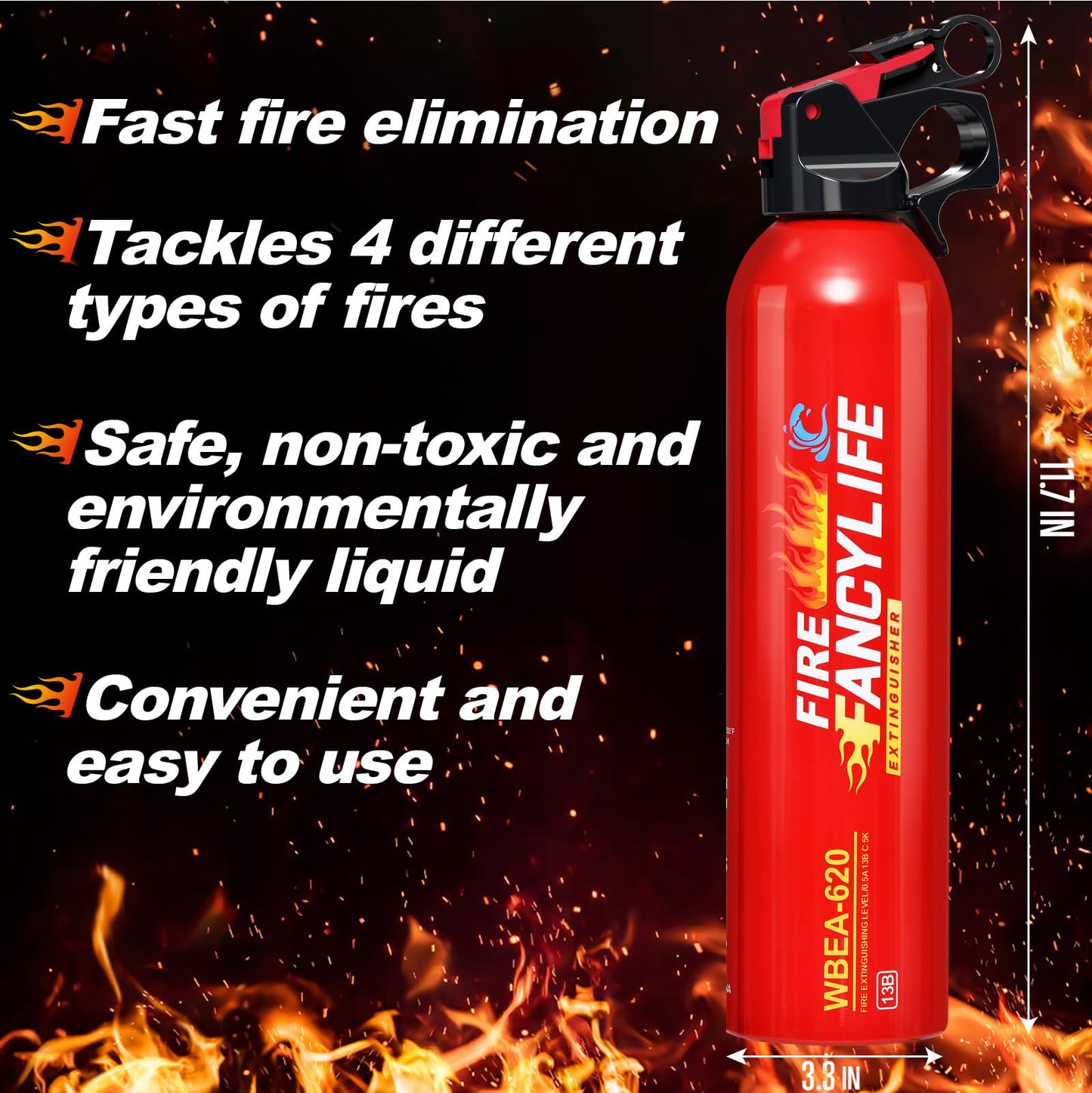 3 Or 4 FancyLife Portable Fire Extinguisher For Home & Car