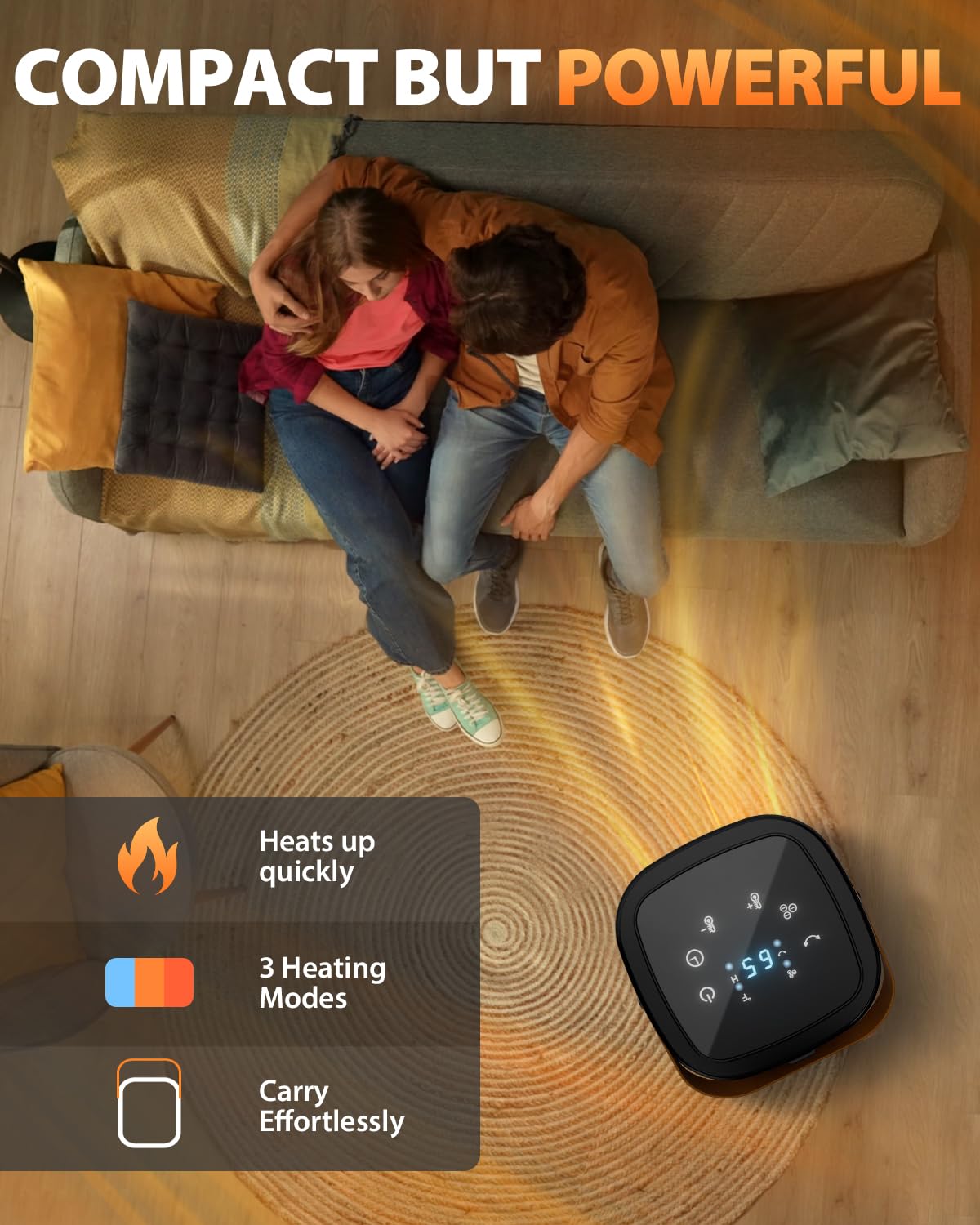 Portable 1500W Electric Space Heater with Timer