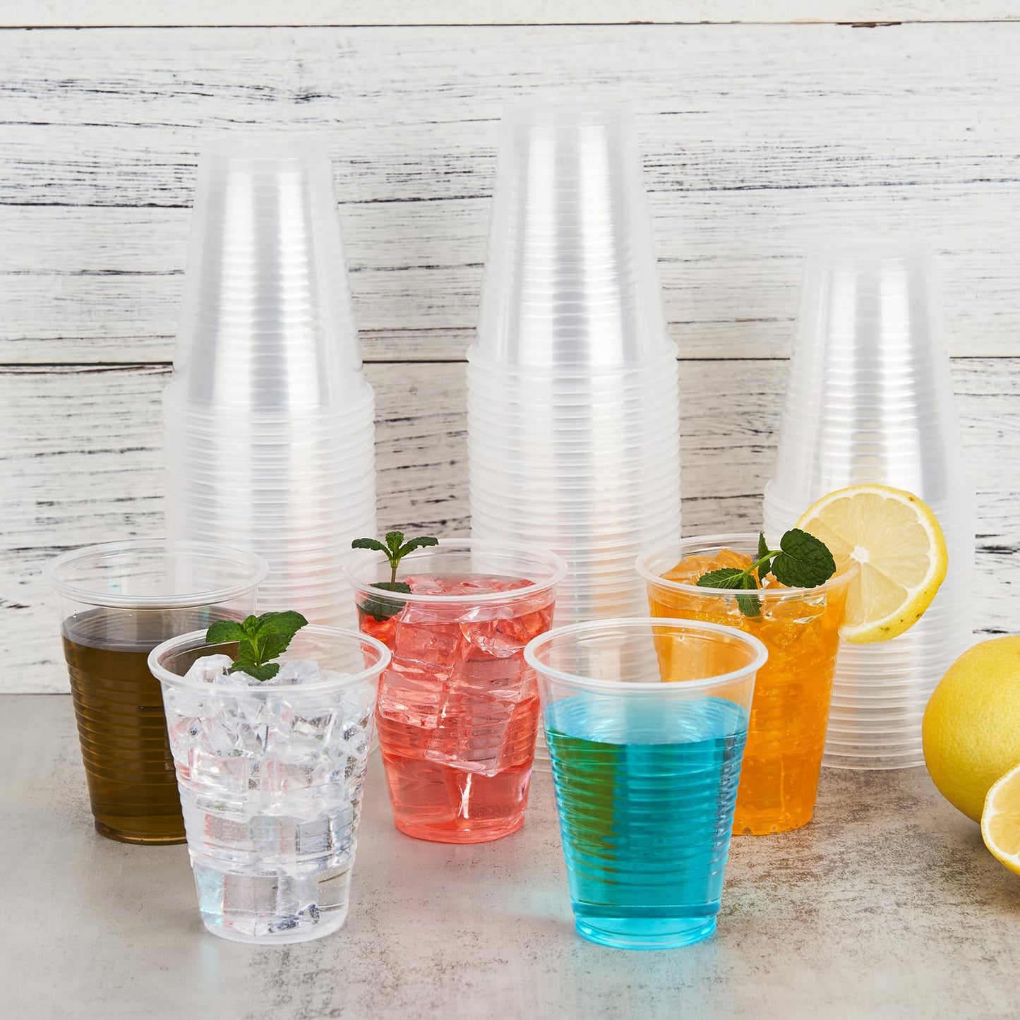 YEEHAW 100-Pack 7 oz Clear Plastic Cups