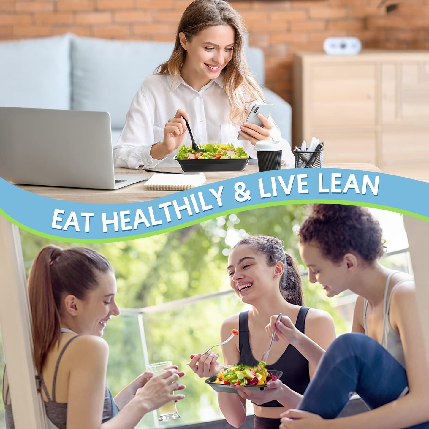GUANFU Meal Prep Containers Reusable, 20 Pack Extra-Thick Food Storage Containers w/Lids Plastic Bento Box BPA Free Lunch Boxes Disposable Stackable Microwave Dishwasher Freezer Safe(28 oz)