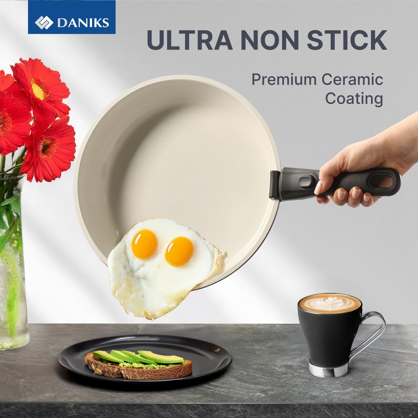 9-Piece Nonstick Ceramic Cookware Set, Black
