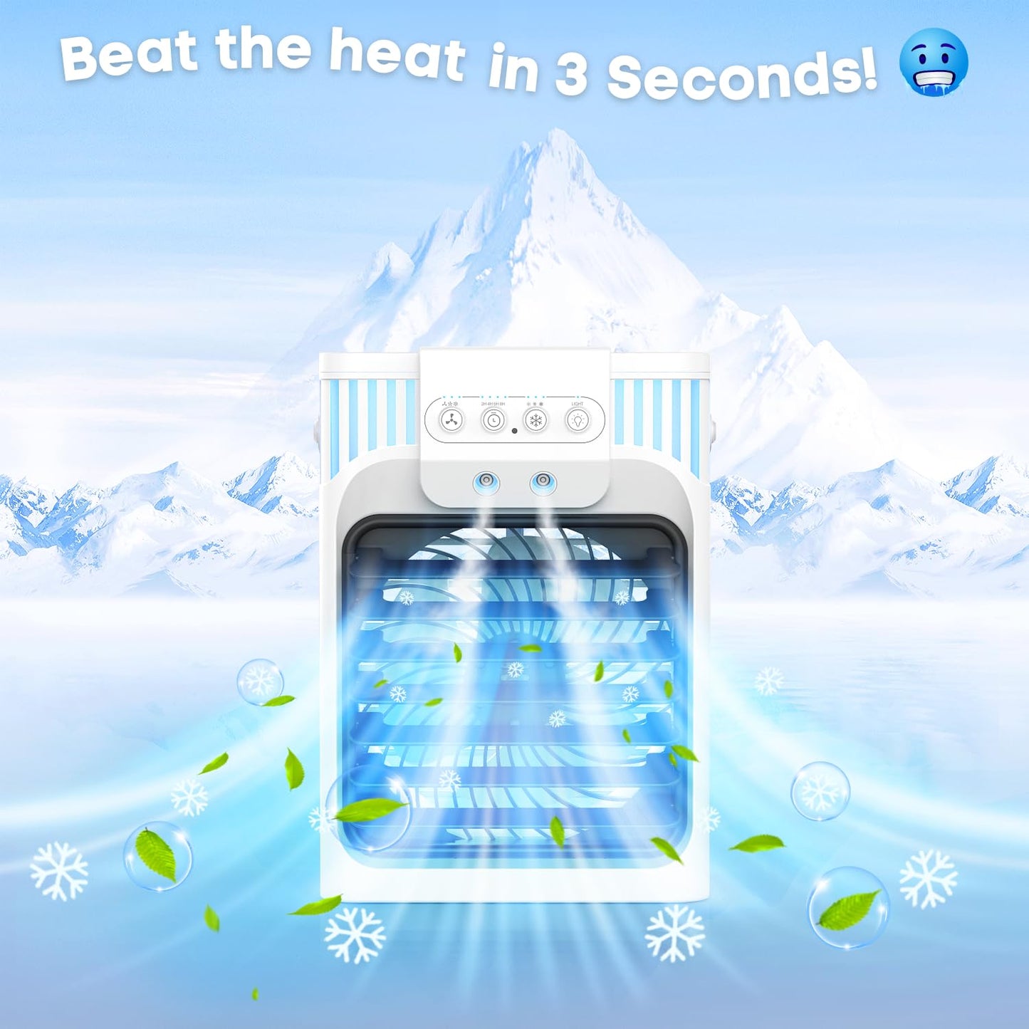 Portable Air Conditioner with 3 Speeds & Timer