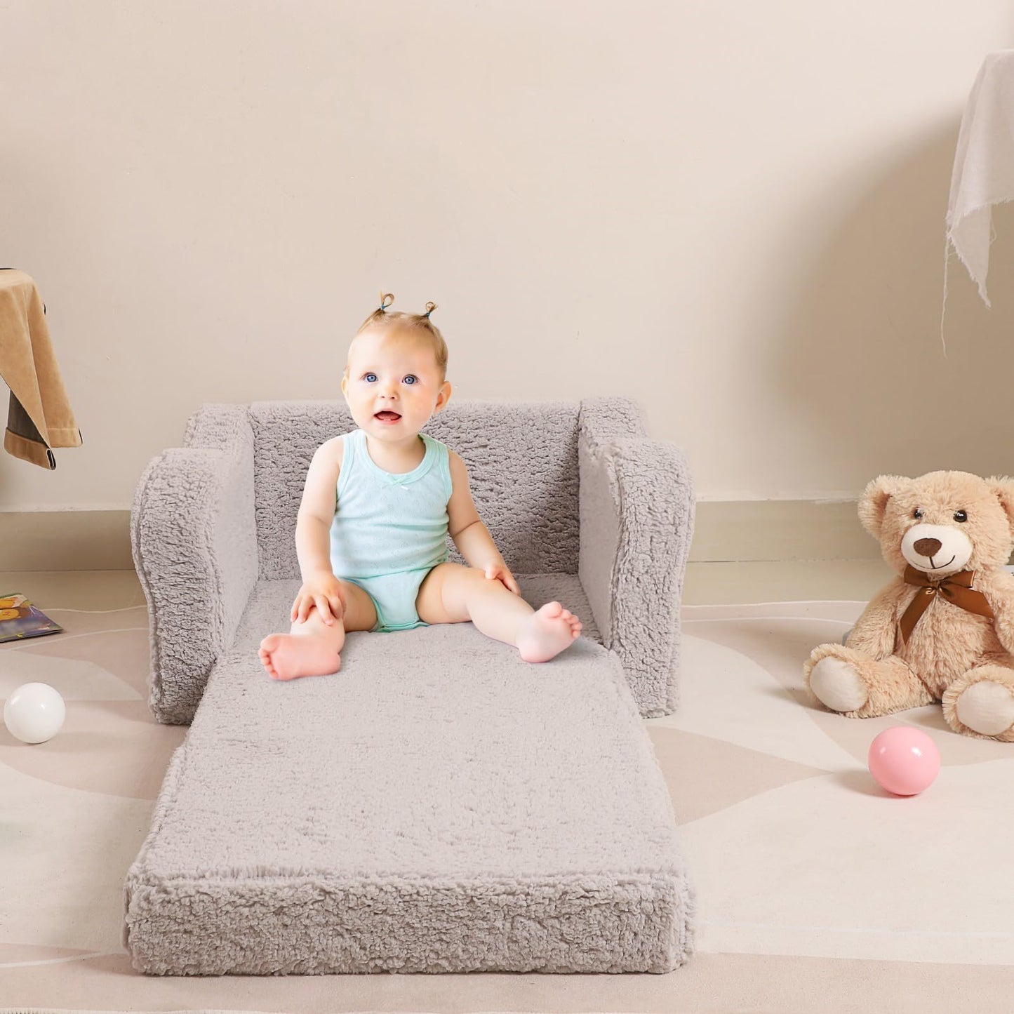 2-in-1 Toddler Couch Sofa Lounger for Kids