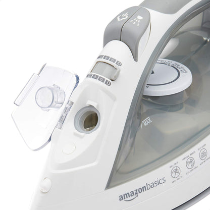 Amazon Basics Ceramic Soleplate Steam Iron, 1700-Watt, Gray, 11 Inch
